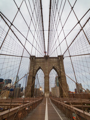 Brooklyn bridge at day time, Manhattan view