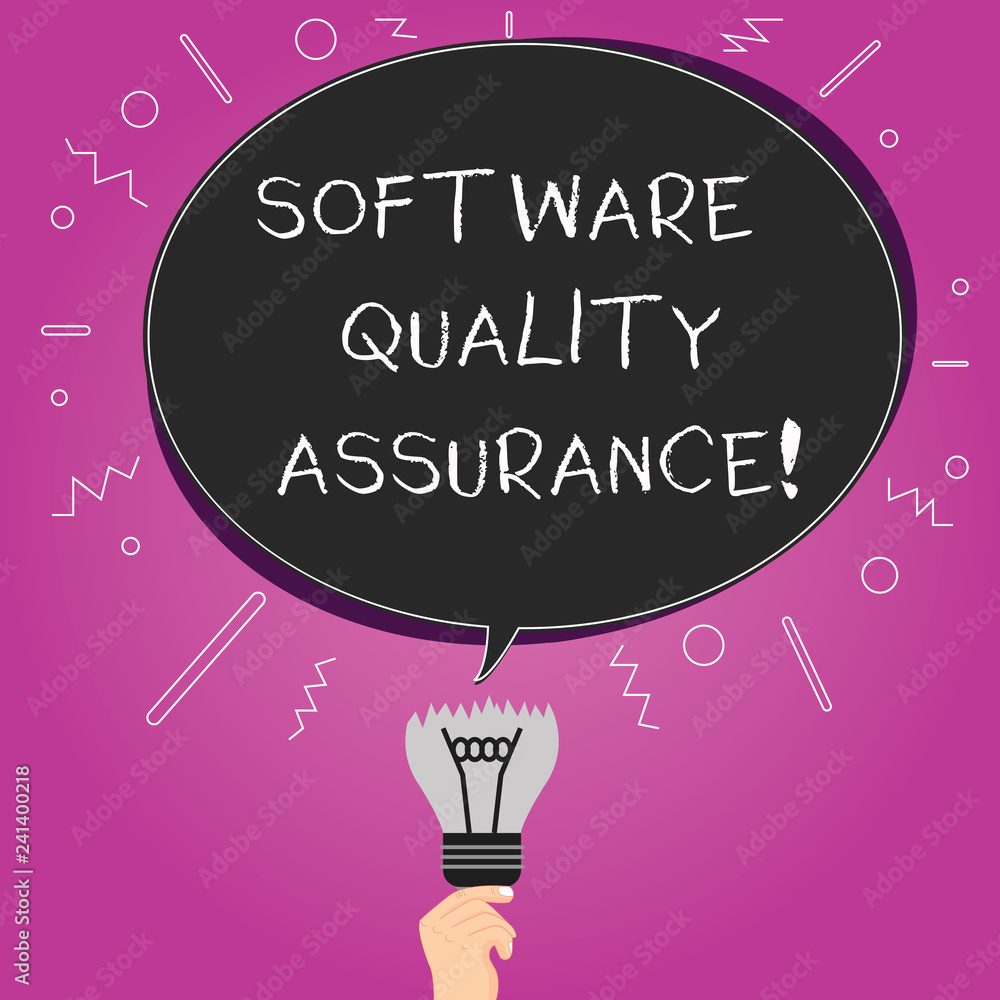 Poster word writing text software quality assurance. business concept for ensuring quality in software engi