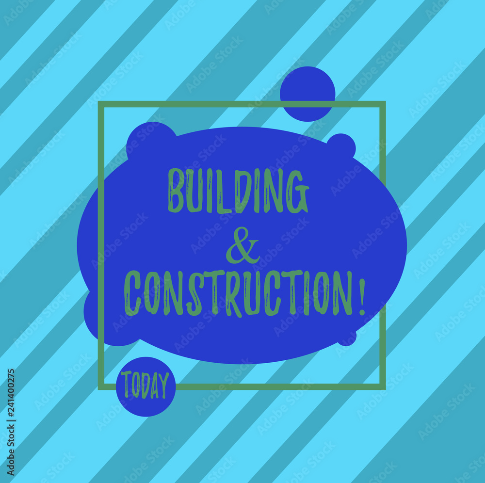 Poster word writing text building and construction. business concept for the work of building or making som