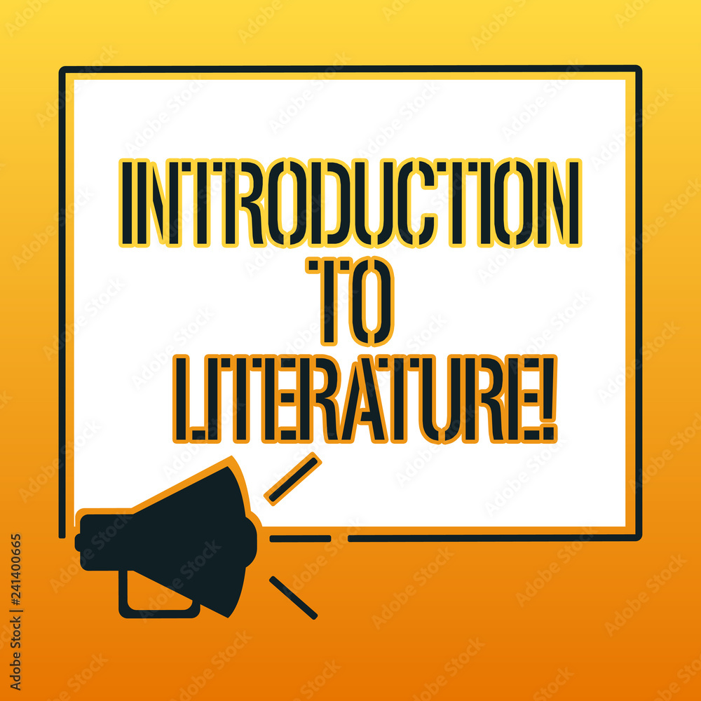 Poster handwriting text writing introduction to literature. concept meaning collegepreparatory composition 