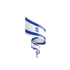 Obraz premium Israel flag, vector illustration on a white background