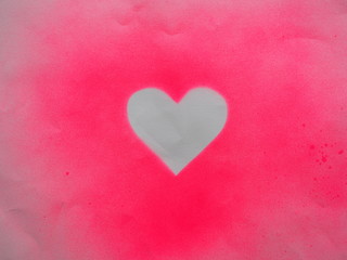 Red LOVE Valentine symbol heart space for write