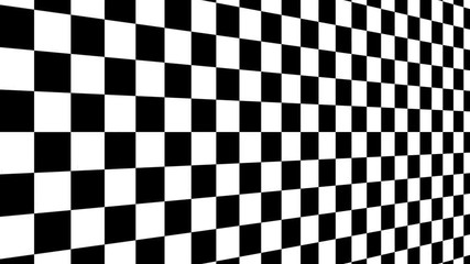 The movement of the chessboard in a vertical perspective with right to the left. Abstract black and white background - Powered by Adobe