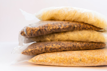 Cereals in cooking bags