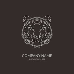 Animal Nature Farm Agriculture Business Company Stock Vector Logo Design Tiger Black White Template