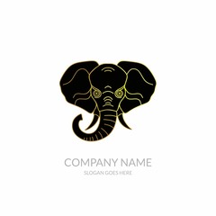 Animal Nature Farm Agriculture Business Company Stock Vector Logo Design Elephant Black Gold Template