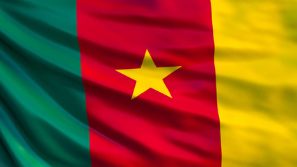 Cameroon flag. Waving flag of Cameroon 3d illustration
