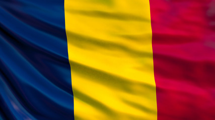 Fototapeta premium Chad flag. Waving flag of Chad 3d illustration