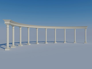 Obraz premium Colonnade in the classic style. Isolated on White