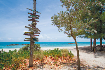 Direction Sign at Fort Zachary Taylor Historic State Park, Key West, Florida