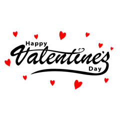 Valentine's Day Poster of Holiday Card. Vector Illustration.