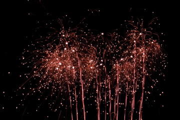 Naklejka na ściany i meble Fireworks at New years eve in the Netherlands