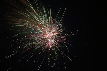 Fototapeta premium Fireworks at New years eve in the Netherlands