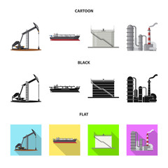 Isolated object of oil and gas symbol. Collection of oil and petrol stock symbol for web.