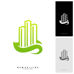 Green city Logo Concepts. Symbol icon of residential and city landscape. Building vector - Vector