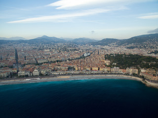 Fototapeta premium Aerial view Cote d'azur, France, bay of angels