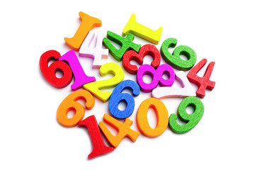 Math Number colorful on white background : Education study mathematics learning teach concept.