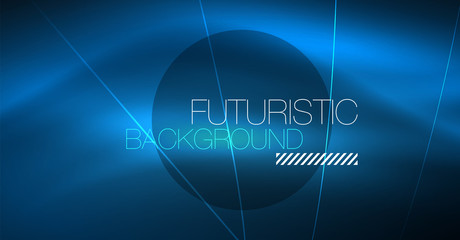 Neon glowing magic background, neon banner, night sky wallpaper. Magic light effect. Christmas abstract pattern.