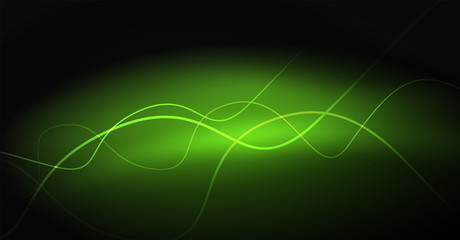 Neon lines wave background. Abstract composition