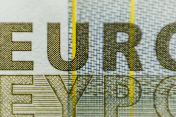 Euro cash background. Different euro banknotes.
