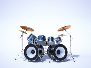 A cool drum kit on a white background