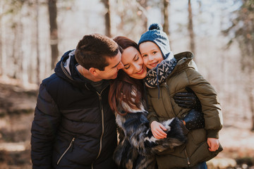 Happy family in nature
