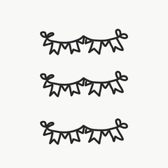 Vector of some banners, buntings, borders and dividers for your notes or whatever you want done by hand.