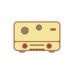 Retro radio flat icon vector design illustration