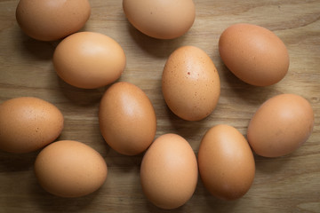 eggs cloves on wooden vintage background.