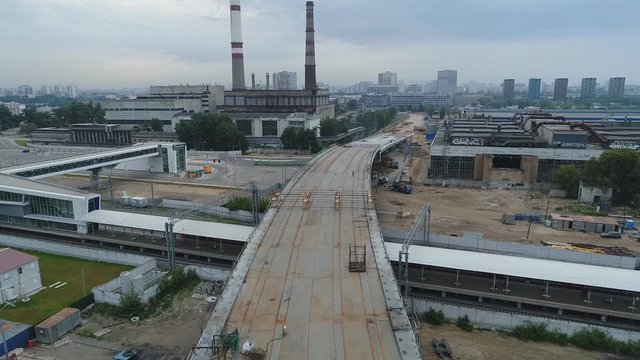 Construction of the overpass on the territory of the former ZIL. Moscow.