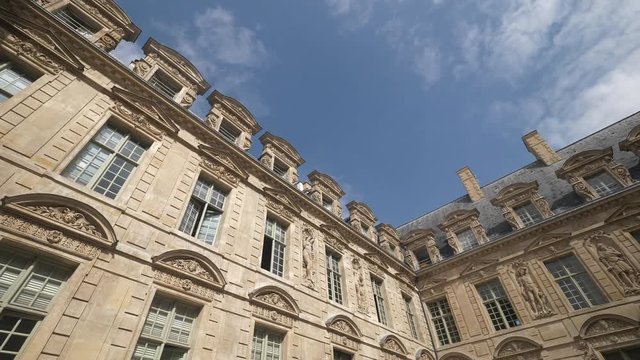 Paris Haussmann building architecture low angle sky