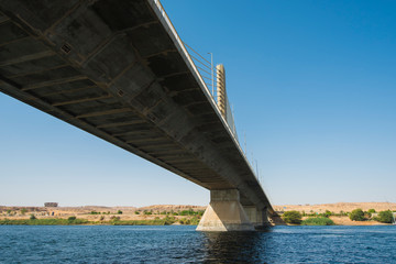 Large cable stayed road bridge over large river