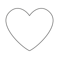 Line art black and white heart symbol