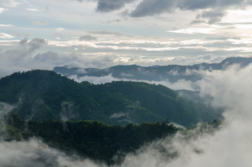 View over the hills during summer thailand