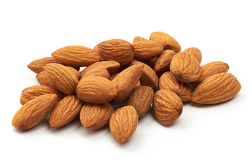 Almond. Almond nuts, close-up isolated on a white background