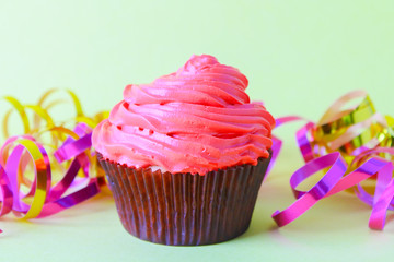 cupcakes on a bright background, birthday, party
