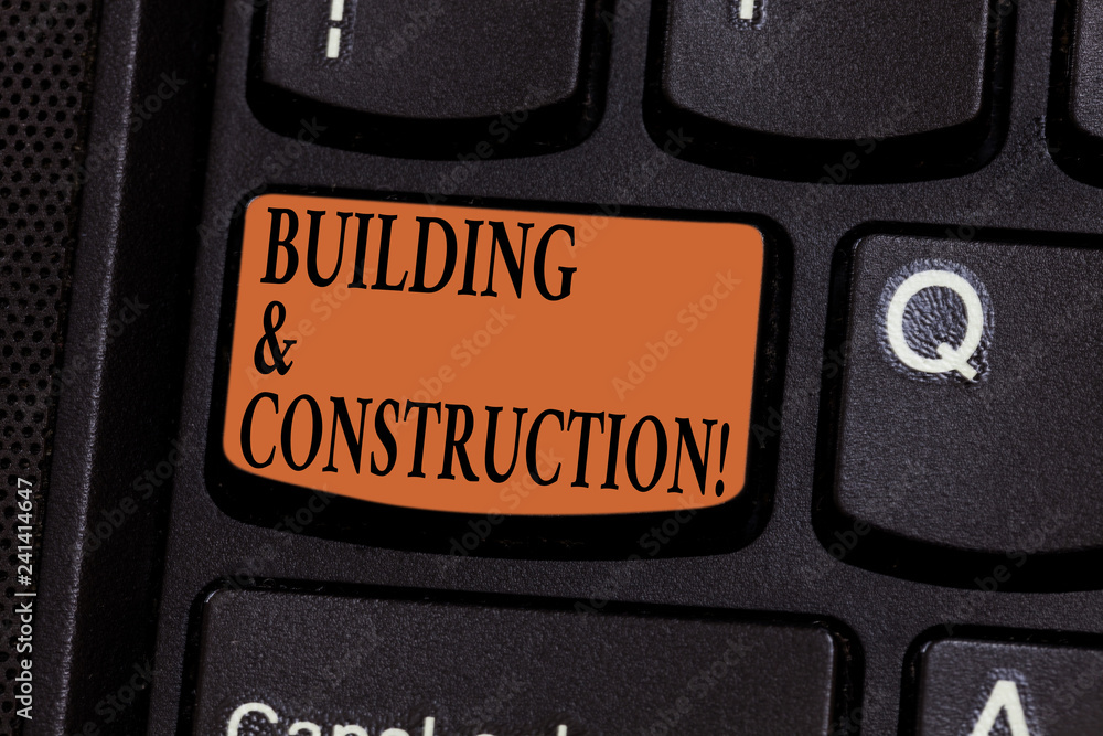 Poster writing note showing building and construction. business photo showcasing the work of building or ma