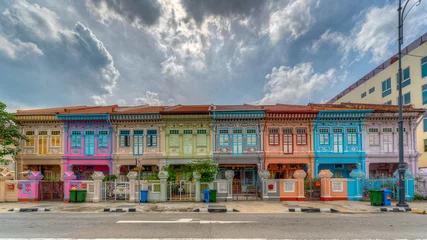 Kissenbezug HDR image of Colorful Peranakan House at Katong, Singapore © hit1912