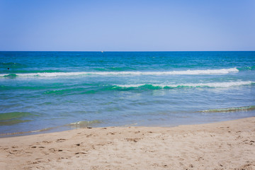 Fototapeta na wymiar Catania, Sicily, Italy – view of the beach Lido Cled.