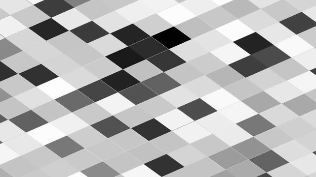 Black and white square blocks checkers background. Color animation