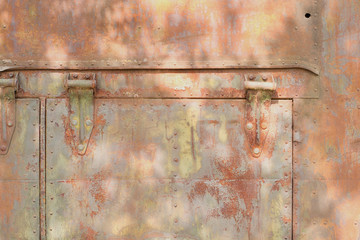 Rusty metal garage door