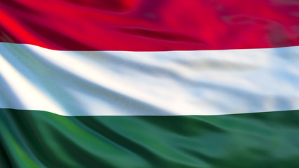 Hungary flag. Waving flag of Hungary 3d illustration