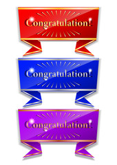 beautifully designed message of congratulations with gold, silver and bronze edging