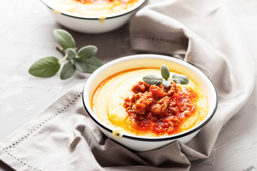 Polenta with meat