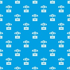 Food stall pattern vector seamless blue repeat for any use