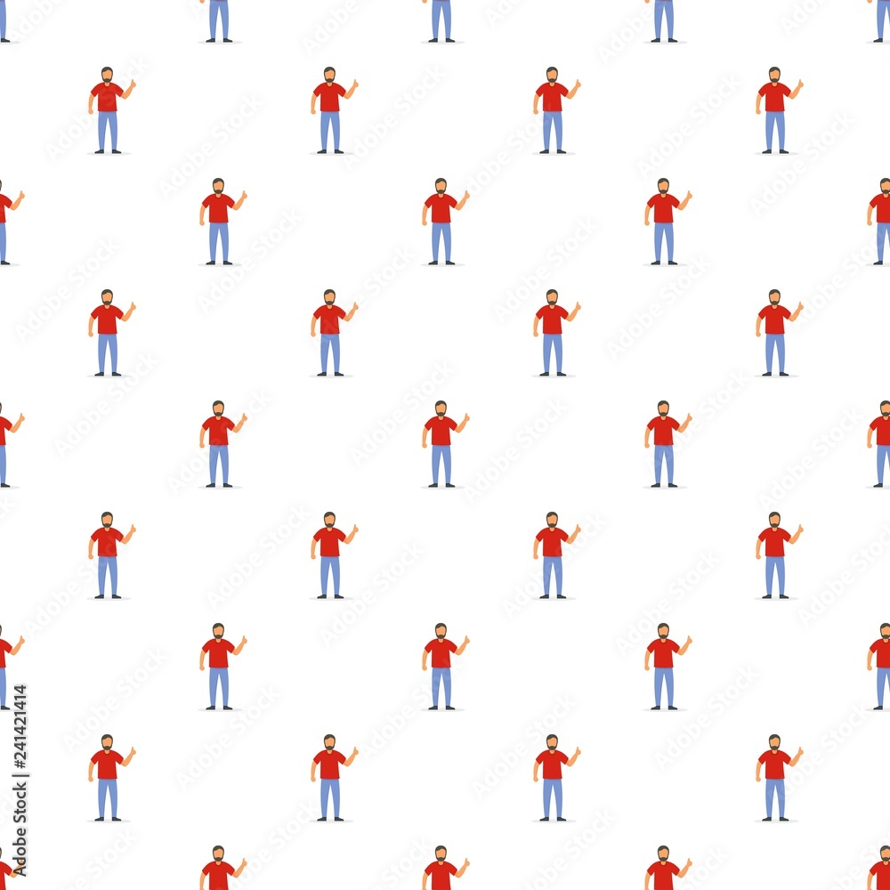 Poster thumb up man pattern seamless vector repeat for any web design