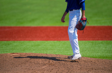 Baseball players in action on the stadium