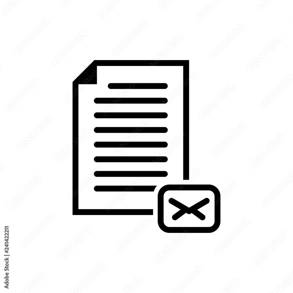 Aufkleber Mail document icon vector flat style isolated on background. Mail document sign symbol for web site and app design.