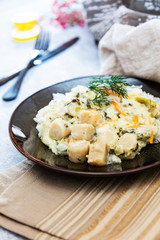 Scallop leek with basmati rice