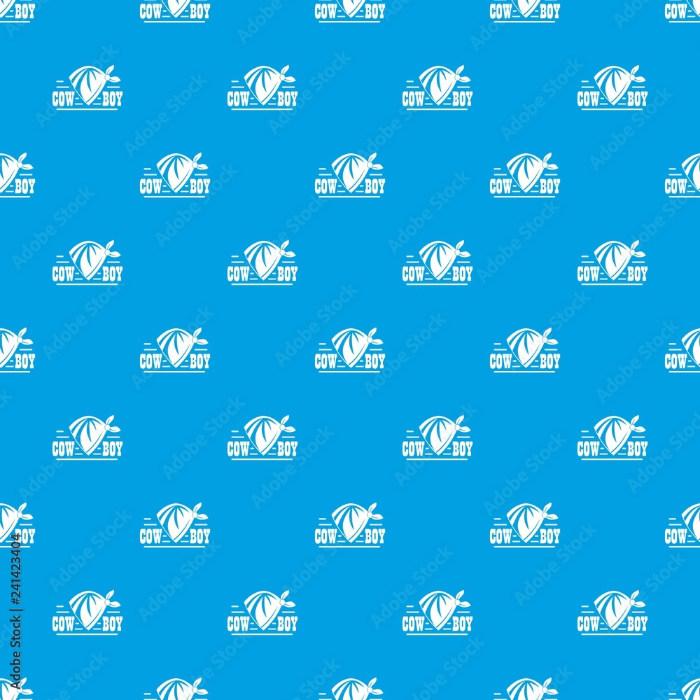 Poster cowboy pattern vector seamless blue repeat for any use